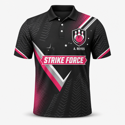 Custom Bowling Team AOP Polo — Team Name & Player Name - Hero