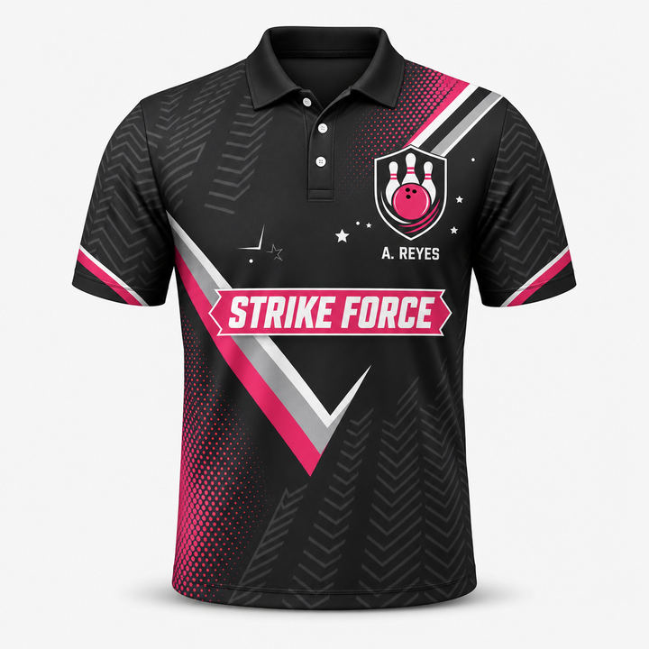 Custom Bowling Team AOP Polo — Team Name & Player Name - Hero