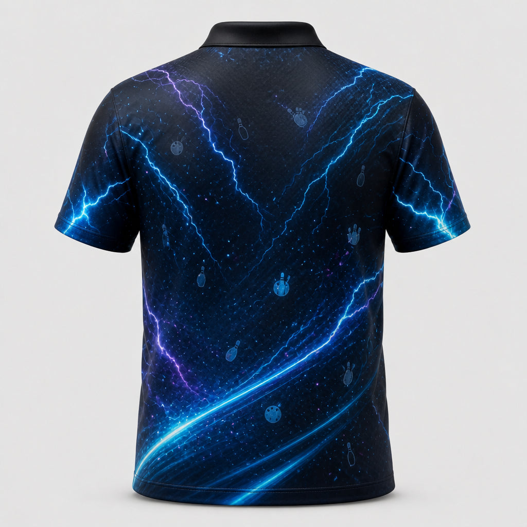 Electric Strike Bowling Polo – Custom Team & Name - Back view
