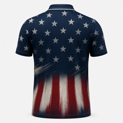 Patriotic Bowling Eagle – AOP Polo (Team + Player Name) - Back view