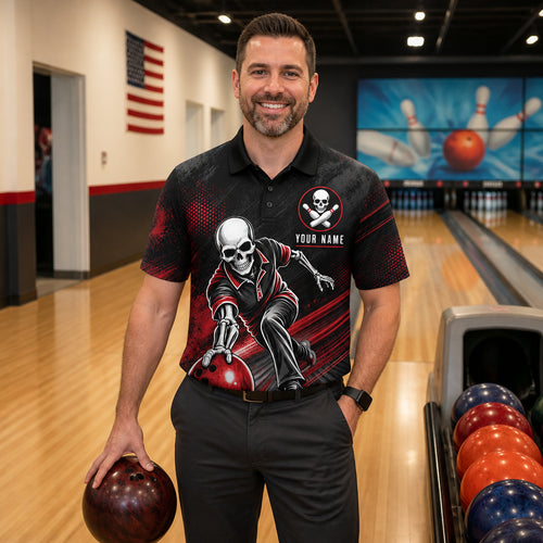 Skeleton Bowler Team Polo – Custom Name & Team - Lifestyle 2