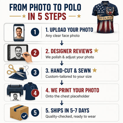 Patriotic Bowling Eagle – AOP Polo (Team + Player Name) - How it is made