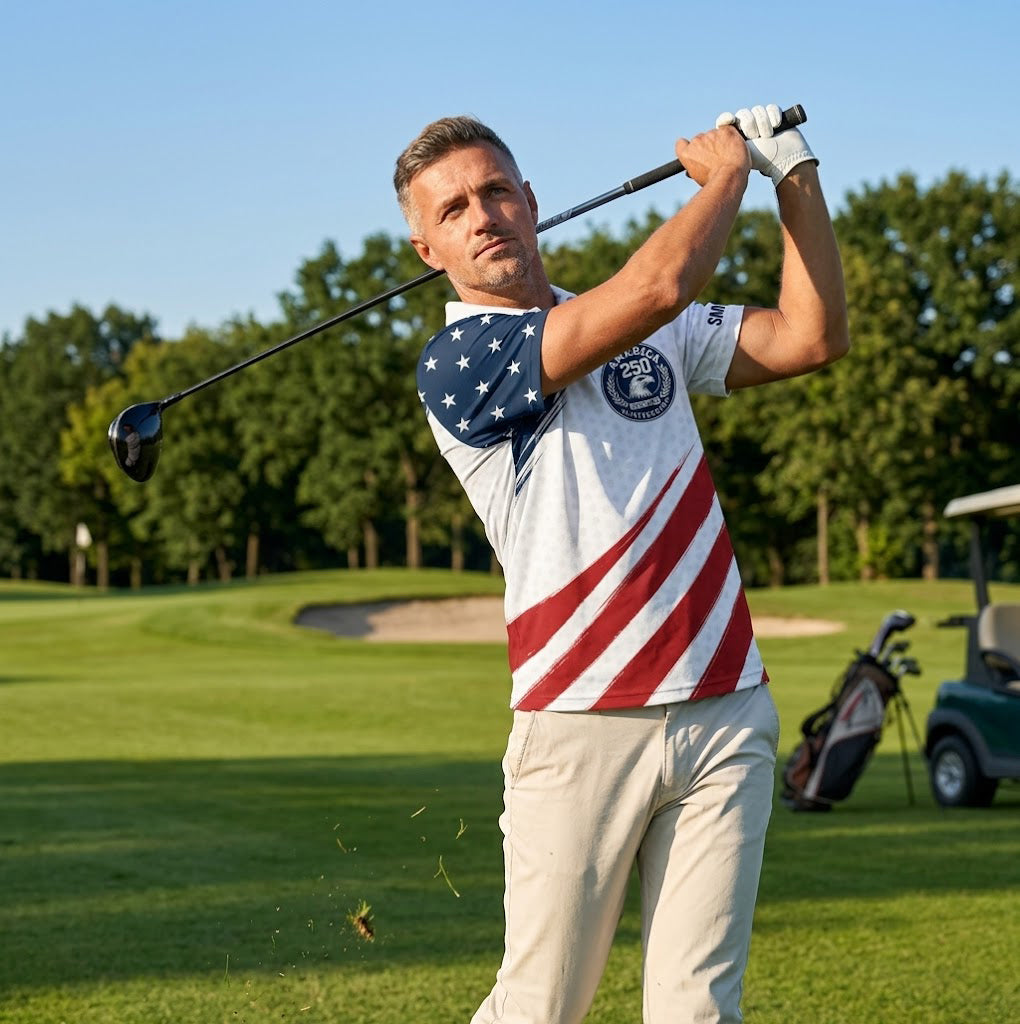 AMERICA 250 ANNIVERSARY 1776–2026 - Personalized Polo shirt - All over printed