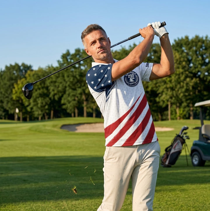 AMERICA 250 ANNIVERSARY 1776–2026 - Personalized Polo shirt - All over printed