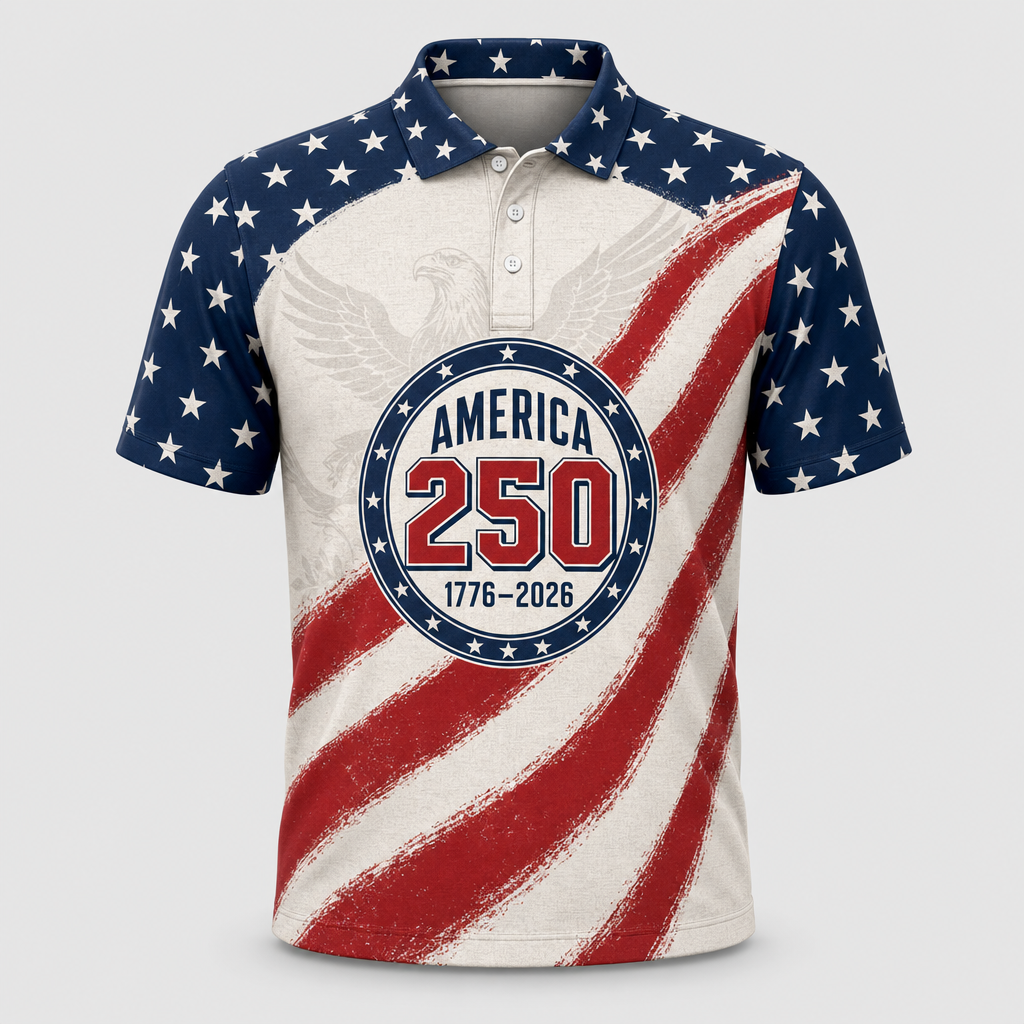 AMERICA 250 — 1776–2026 — 250 YEARS - Polo shirt - All over printed fcddbf8b-cbd1-4f5c-887d-e258471c24dc.png