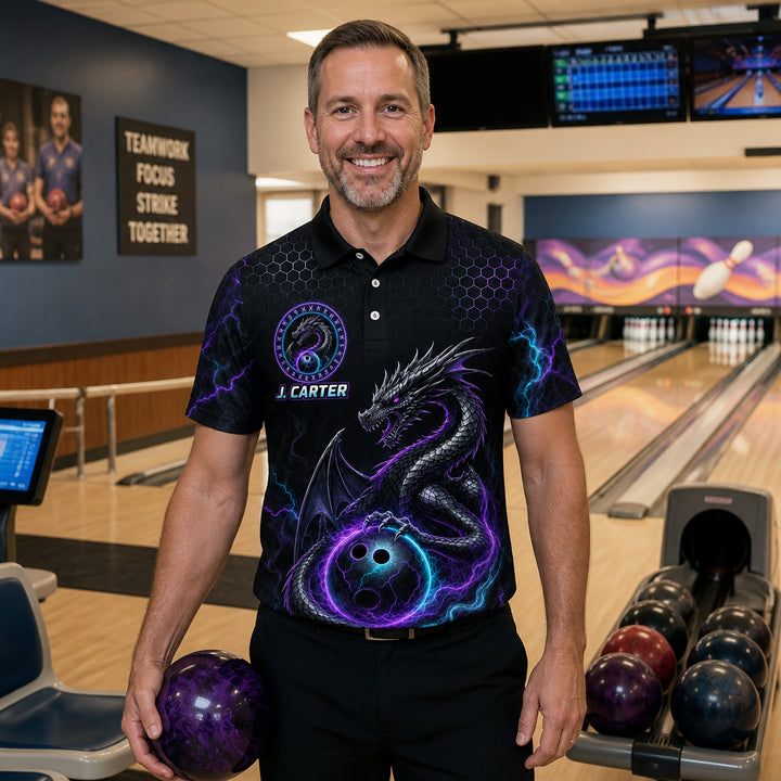 Dragon Bowling Team AOP Polo — Custom Team & Name - Lifestyle 2